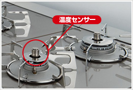 すべてのバーナーに"温度センサー"を搭載、Siセンサーコンロのイメージ