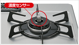 すべてのバーナーに"温度センサー"を搭載、Siセンサーコンロのイメージ