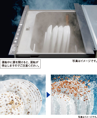 ダブル除菌スチーム洗浄で除菌効果大幅アップのイメージ