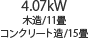 4.07kW 木造/11畳 コンクリート造/15畳