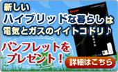 電気＋ガスのハイブリッドでイイトコドリ♪CMでご紹介中！パンフレットをプレゼント！