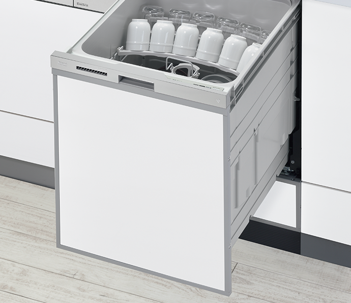 ギフト 食器洗い乾燥機 リンナイ製 永大産業 JS-RKW-404A-SV シルバー パネル面材 スライドオープンタイプ 