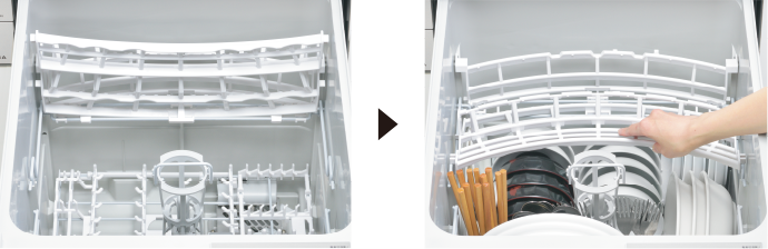 Rinnai RSW-D401LPA ステンレス調ハーフミラー ビルトイン食器洗い乾燥機 (深型スライドオープンタイプ 6人用) - 1